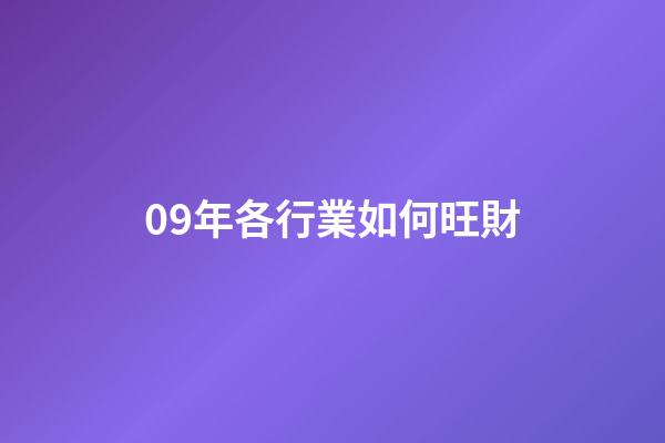 09年各行業如何旺財