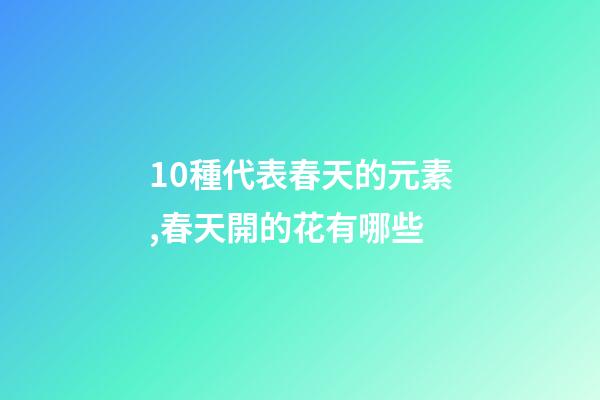 10種代表春天的元素,春天開的花有哪些-第1張-觀點-玄機派