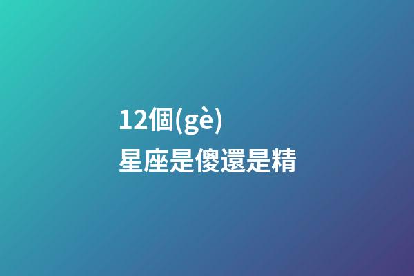 12個(gè)星座是傻還是精-第1張-星座運(yùn)勢(shì)-玄機(jī)派