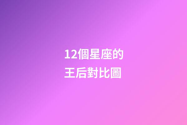 12個星座的王后對比圖