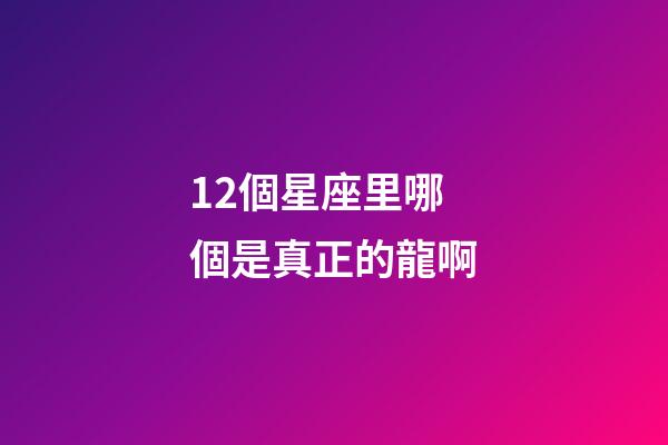 12個星座里哪個是真正的龍啊-第1張-星座運勢-玄機派