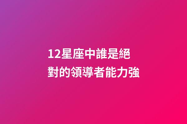 12星座中誰是絕對的領導者能力強-第1張-星座運勢-玄機派