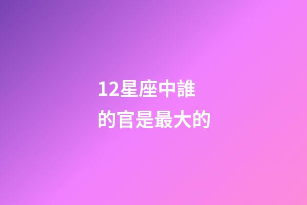 12星座中誰的官是最大的-第1張-星座運勢-玄機派