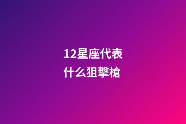 12星座代表什么狙擊槍-第1張-星座運勢-玄機派