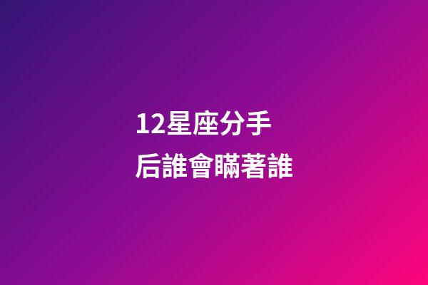 12星座分手后誰會瞞著誰