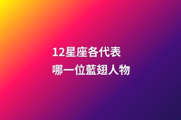 12星座各代表哪一位藍翅人物