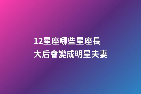 12星座哪些星座長大后會變成明星夫妻-第1張-星座運勢-玄機派