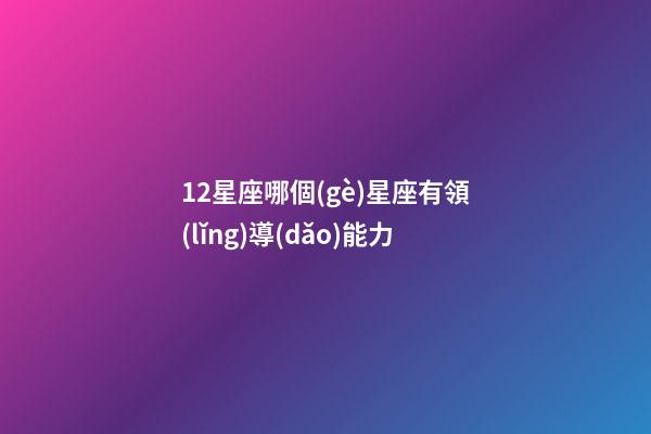 12星座哪個(gè)星座有領(lǐng)導(dǎo)能力-第1張-星座運(yùn)勢(shì)-玄機(jī)派
