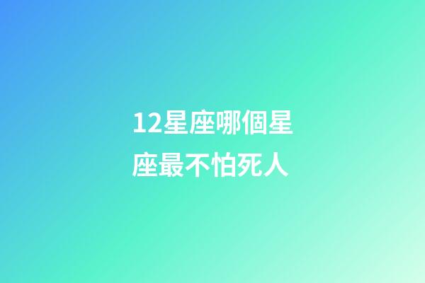 12星座哪個星座最不怕死人