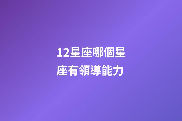 12星座哪個星座有領導能力-第1張-星座運勢-玄機派