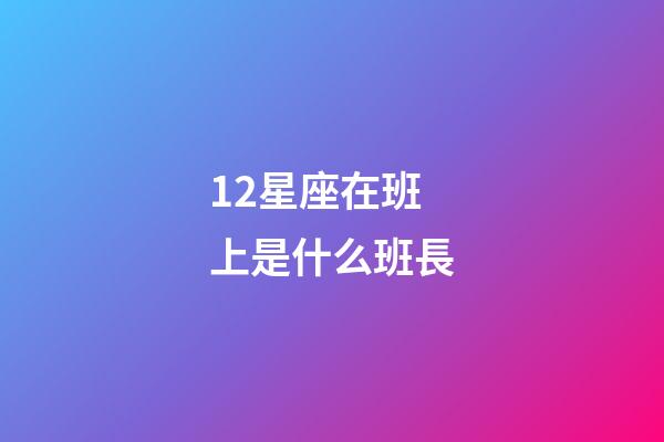 12星座在班上是什么班長-第1張-星座運勢-玄機派