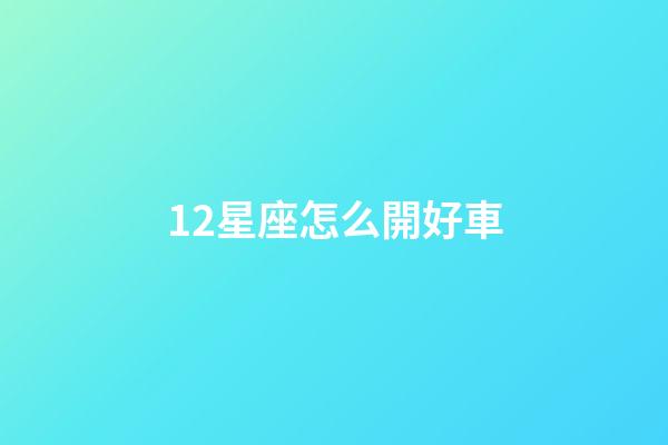 12星座怎么開好車-第1張-星座運勢-玄機派
