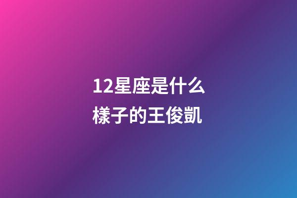 12星座是什么樣子的王俊凱-第1張-星座運勢-玄機派