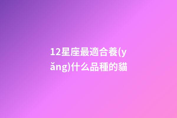 12星座最適合養(yǎng)什么品種的貓-第1張-星座運(yùn)勢(shì)-玄機(jī)派