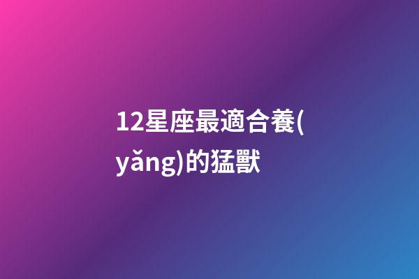 12星座最適合養(yǎng)的猛獸-第1張-星座運(yùn)勢(shì)-玄機(jī)派