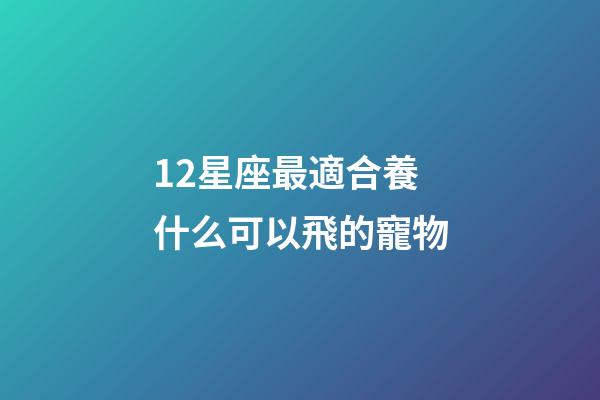 12星座最適合養什么可以飛的寵物-第1張-星座運勢-玄機派
