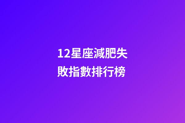 12星座減肥失敗指數排行榜-第1張-星座運勢-玄機派