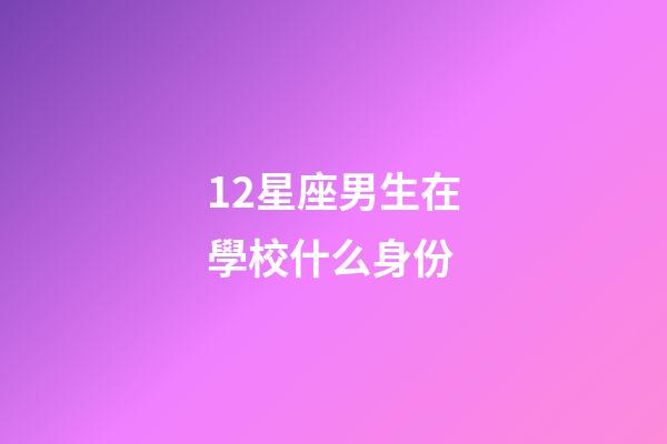 12星座男生在學校什么身份-第1張-星座運勢-玄機派