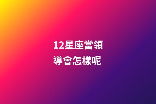 12星座當領導會怎樣呢-第1張-星座運勢-玄機派