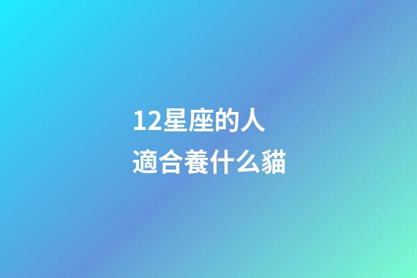 12星座的人適合養什么貓-第1張-星座運勢-玄機派