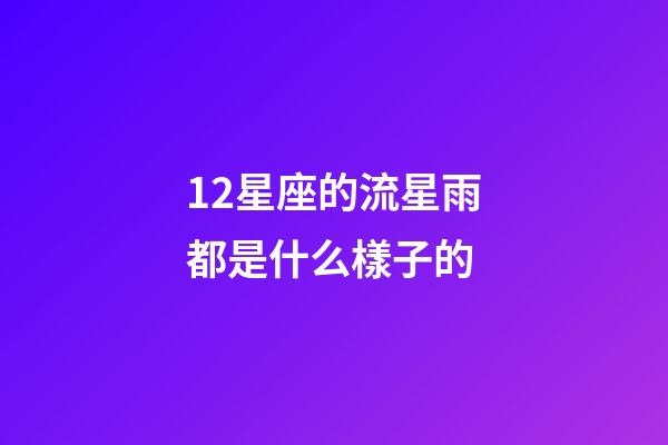 12星座的流星雨都是什么樣子的-第1張-星座運(yùn)勢(shì)-玄機(jī)派