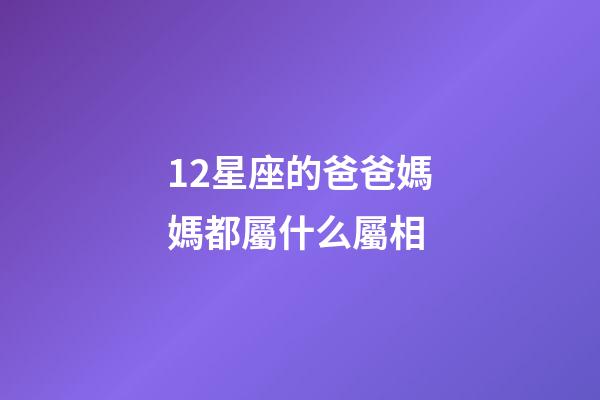 12星座的爸爸媽媽都屬什么屬相-第1張-星座運勢-玄機派
