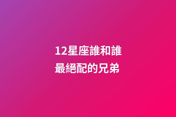 12星座誰和誰最絕配的兄弟-第1張-星座運勢-玄機派