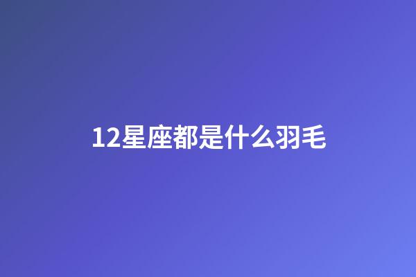 12星座都是什么羽毛-第1張-星座運勢-玄機派