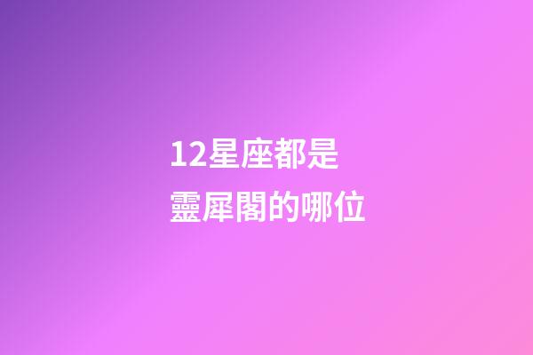 12星座都是靈犀閣的哪位