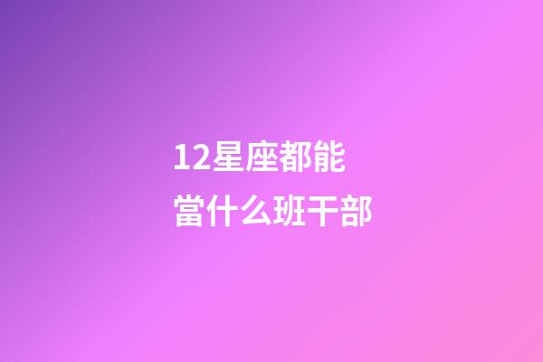 12星座都能當什么班干部-第1張-星座運勢-玄機派