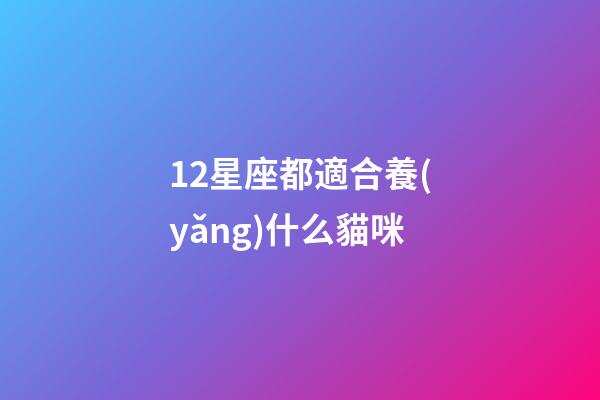 12星座都適合養(yǎng)什么貓咪-第1張-星座運勢-玄機派