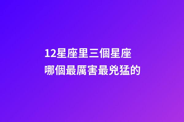 12星座里三個星座哪個最厲害最兇猛的-第1張-星座運勢-玄機派
