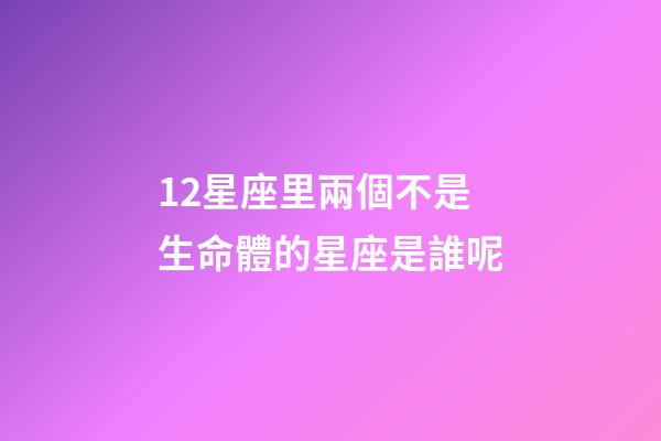 12星座里兩個不是生命體的星座是誰呢-第1張-星座運勢-玄機派