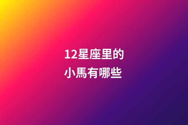 12星座里的小馬有哪些-第1張-星座運勢-玄機派