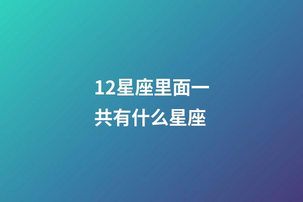 12星座里面一共有什么星座-第1張-星座運勢-玄機派