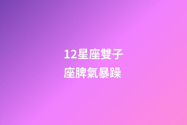 12星座雙子座脾氣暴躁-第1張-星座運勢-玄機派