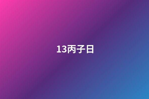 13.丙子日