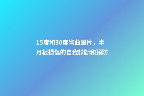 15度和30度彎曲圖片，半月板損傷的自我診斷和預防-第1張-觀點-玄機派