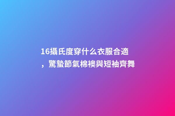 16攝氏度穿什么衣服合適，驚蟄節氣棉襖與短袖齊舞-第1張-觀點-玄機派