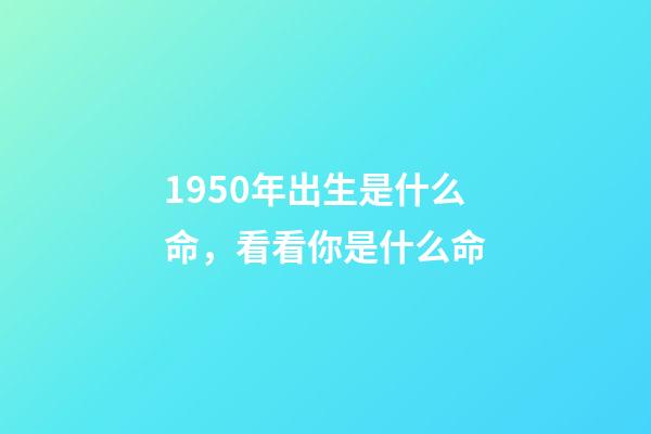 1950年出生是什么命，看看你是什么命-第1張-觀點-玄機派
