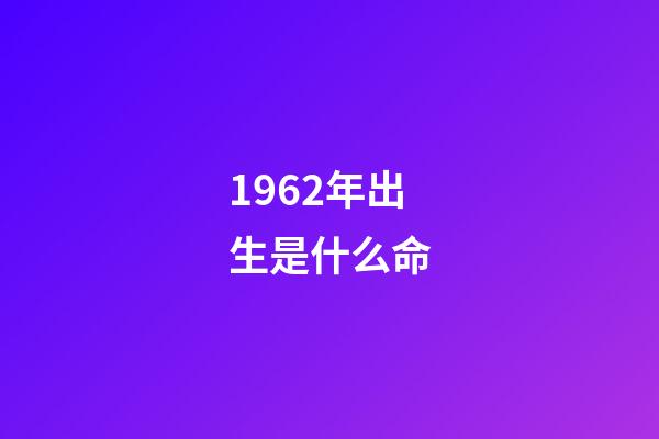 1962年出生是什么命