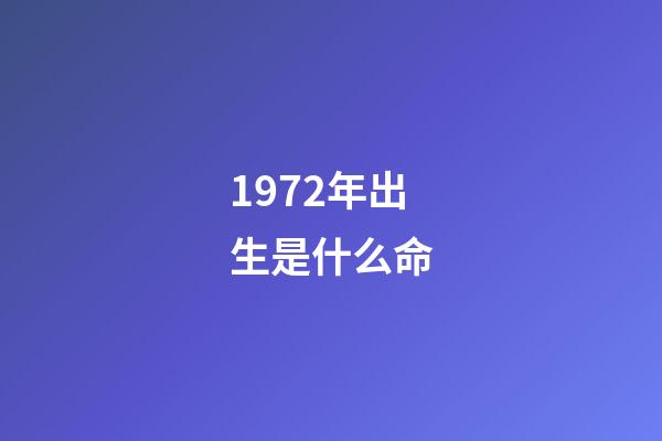 1972年出生是什么命