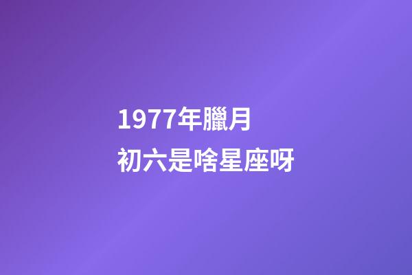 1977年臘月初六是啥星座呀-第1張-星座運勢-玄機派
