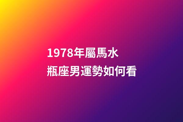 1978年屬馬水瓶座男運勢如何看-第1張-星座運勢-玄機派