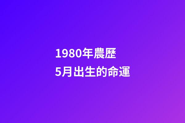 1980年農歷5月出生的命運(從農歷出生月份看你一生會是富翁還是“負翁”？)-第1張-觀點-玄機派
