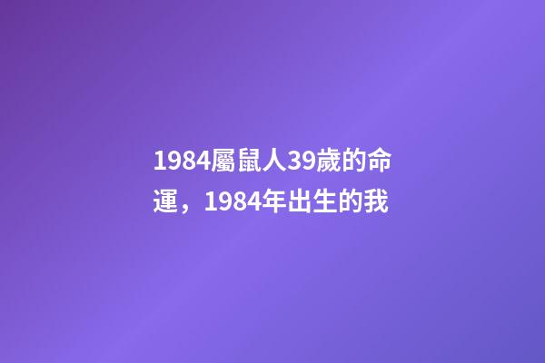 1984屬鼠人39歲的命運，1984年出生的我-第1張-觀點-玄機派