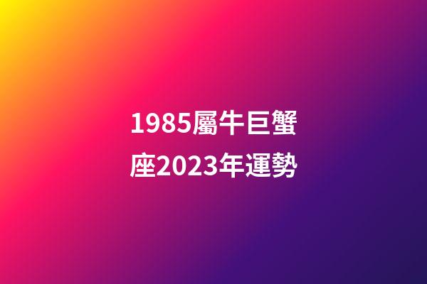1985屬牛巨蟹座2023年運勢-第1張-星座運勢-玄機派