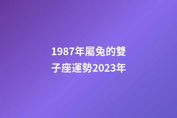 1987年屬兔的雙子座運勢2023年-第1張-星座運勢-玄機派