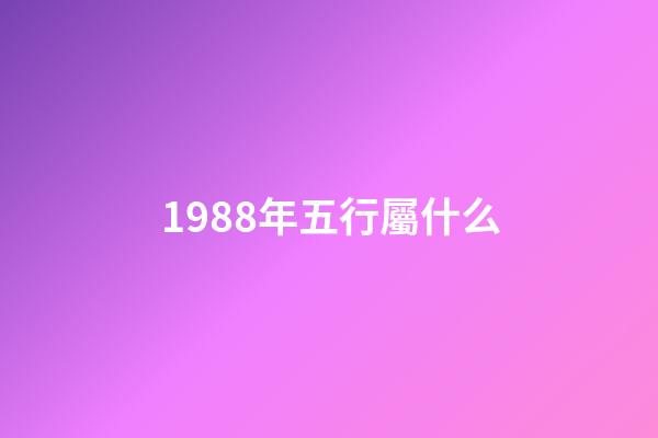 1988年五行屬什么