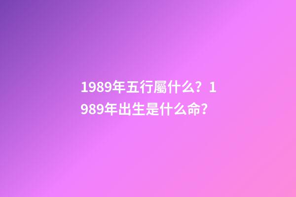 1989年五行屬什么？1989年出生是什么命？